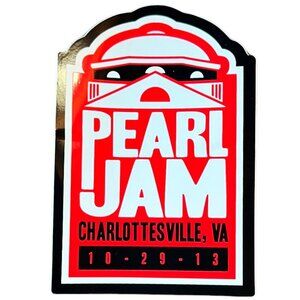 MINT/NM Pearl Jam Charlottesville 2013 Tour Sticker #1